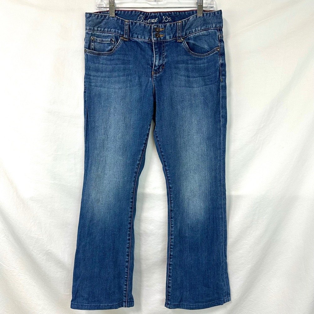TOMMY‎ HILFIGER Y2K Blue Denim Bootcut Flare Jeans Women's 10S 2000s HEMMED